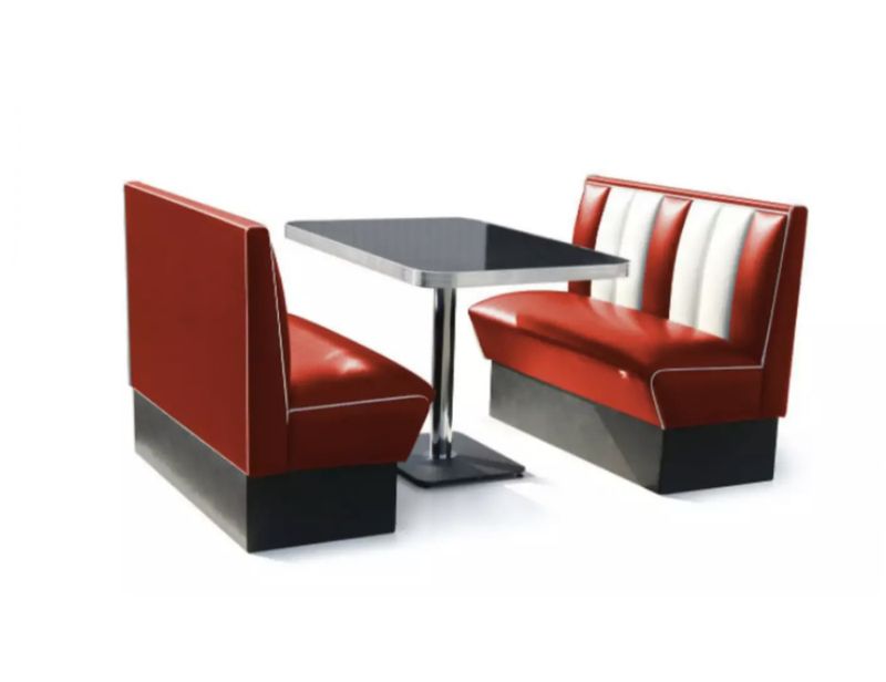 Dinerbooth sett komplett med bord 120 cm 