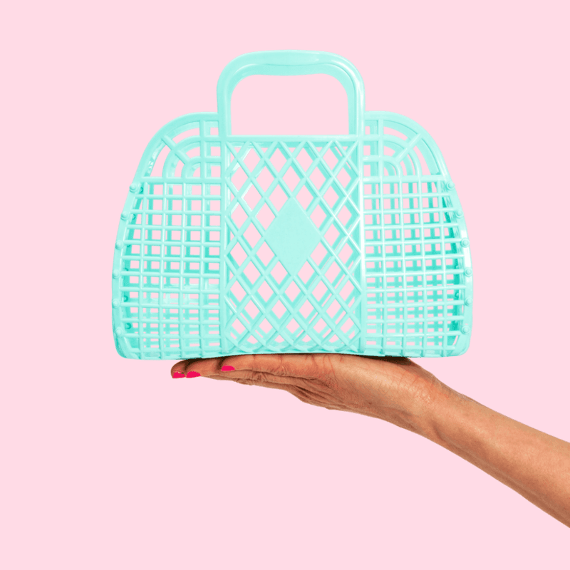 Sunjellies Retro Basket liten seafoam