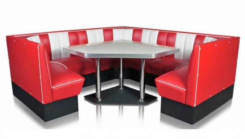 Dinerbooth-hjørne CB 120 cm/120 cm