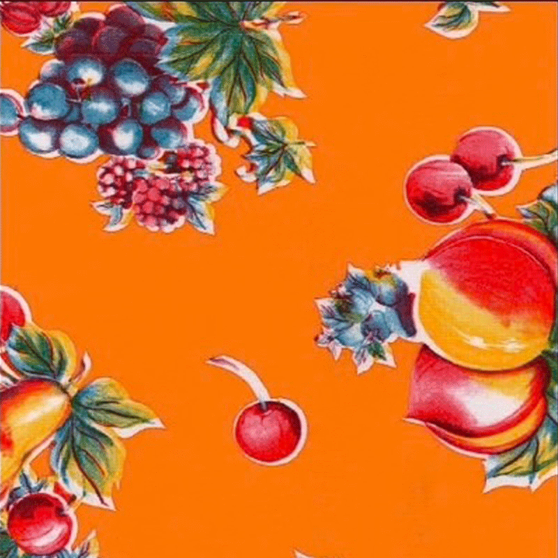 Voksduk orange med frukter