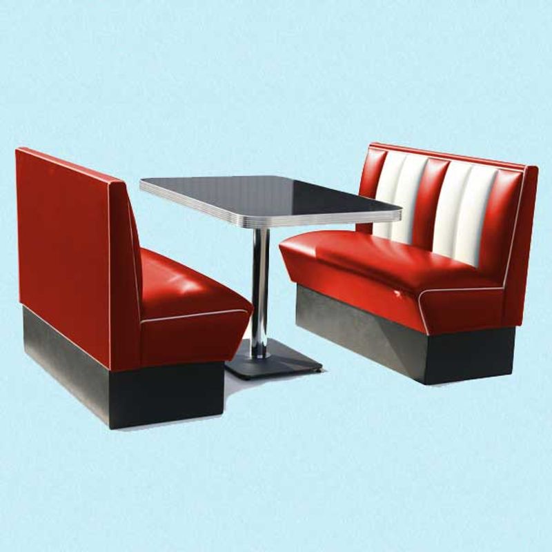 Dinerbooth sett komplett med bord 120 cm 