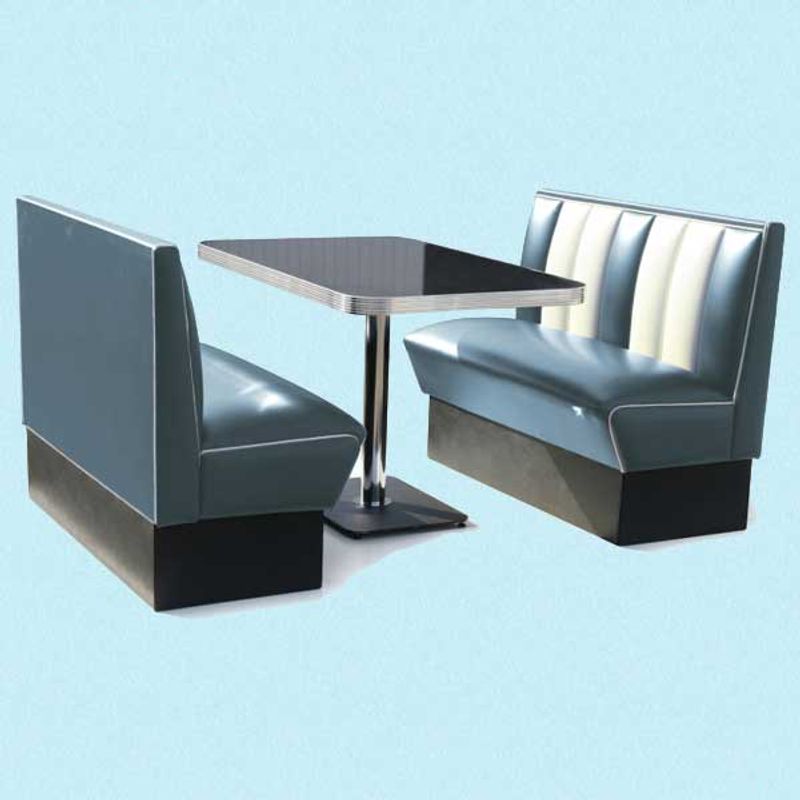 Dinerbooth sett komplett med bord 120 cm 