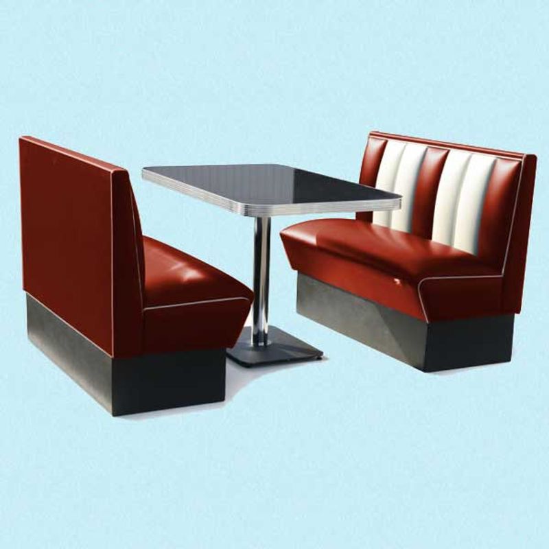 Dinerbooth sett komplett med bord 120 cm 