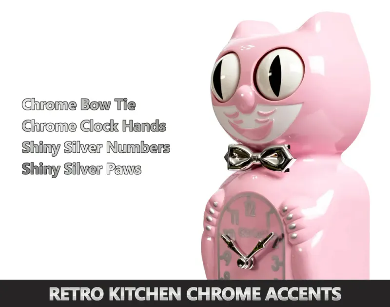 Kit-Cat klokke Retro Kitchen Edition i rosa