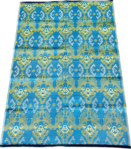 Plastmatte Indisk 120x180cm Gul/Lysebl&aring;/Hvit