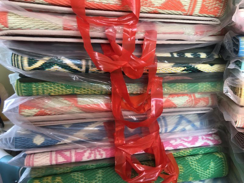 Plastmatte Indisk 180x270cm Orange/Lysegr&oslash;nn/Elfenben