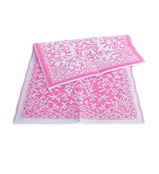 Plastmatte Indisk 120x180cm Rosa/Hvit