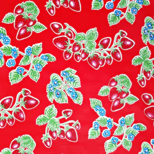 Hovedbilde Voksduk r&oslash;d med jordb&aelig;r