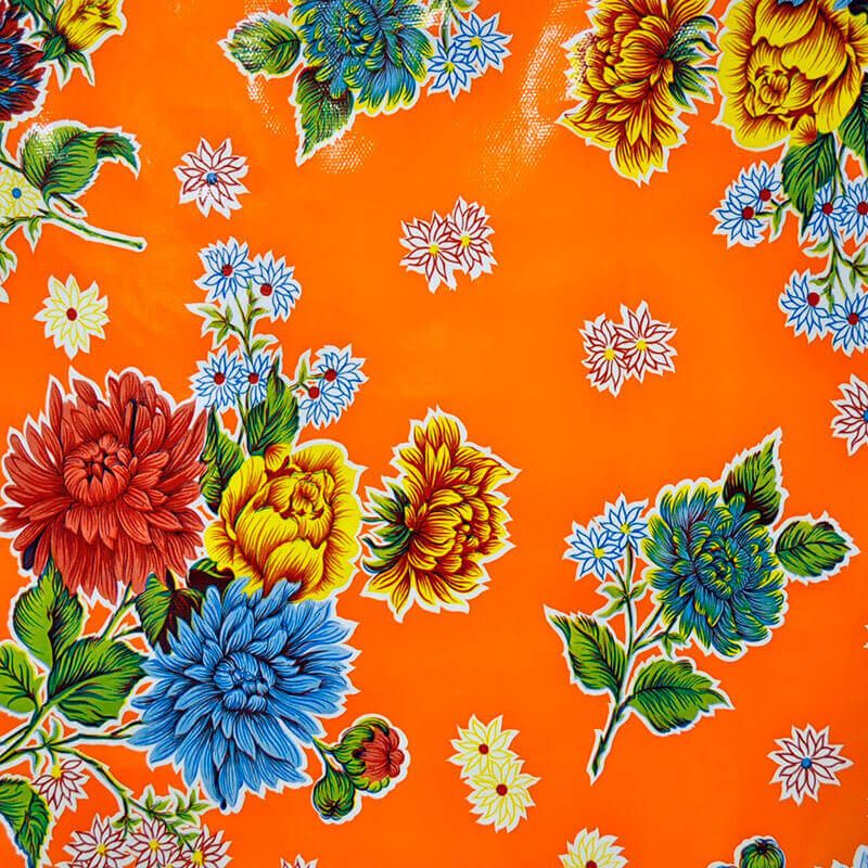 Voksduk Crisantemos orange